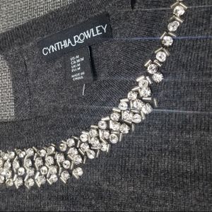 Cynthia Rowley beaded rhinestone sweater